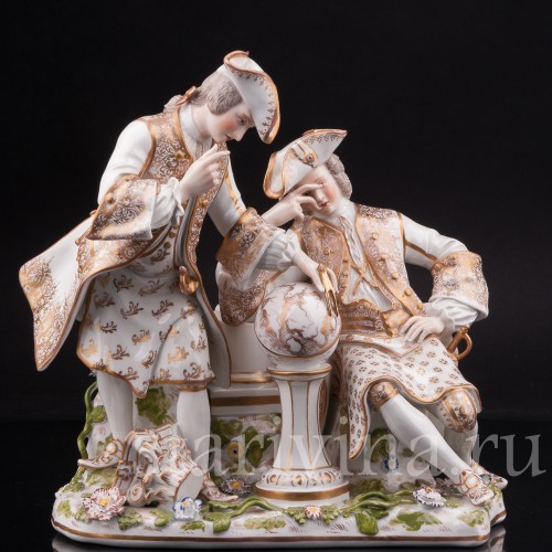 Фарфоровая композиция Вольные каменщики (массоны), Carl Thieme, Германия, нач. 20 в.