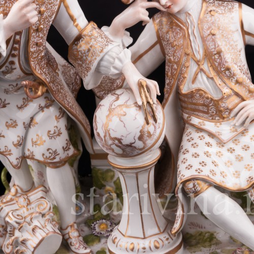 Фарфоровая композиция Вольные каменщики (массоны), Carl Thieme, Германия, нач. 20 в.