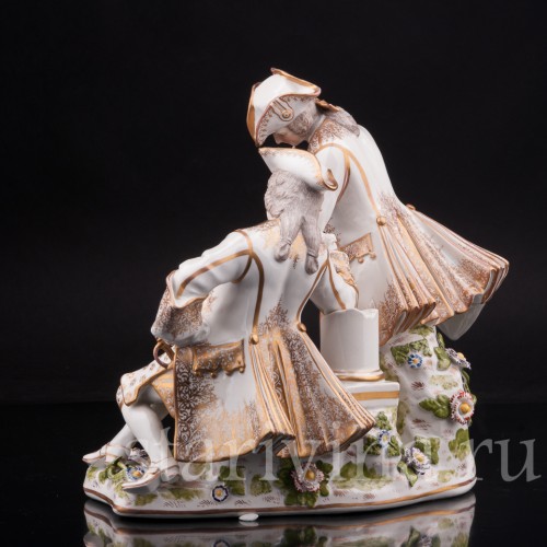 Фарфоровая композиция Вольные каменщики (массоны), Carl Thieme, Германия, нач. 20 в.