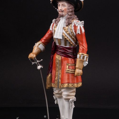 Статуэтка из фарфора Офицер Шотландской гвардии, 1660, Sitzendorf, Германия, сер. 20 в.