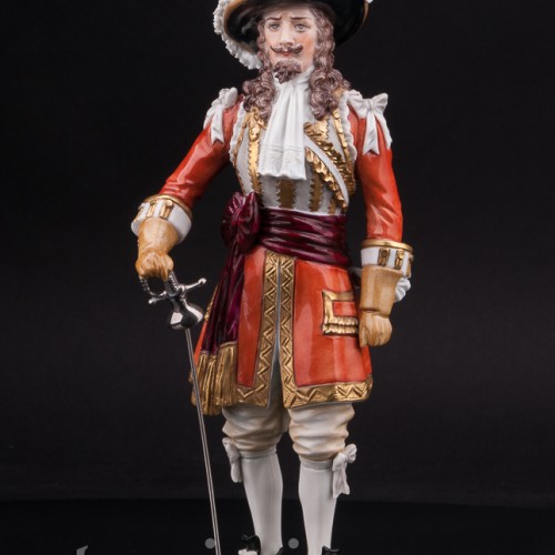 Статуэтка из фарфора Офицер Шотландской гвардии, 1660, Sitzendorf, Германия, сер. 20 в.