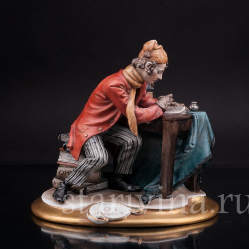 Бисквитная фарфоровая статуэтка Поэт, Capodimonte, Италия, вт. пол. 20 века.