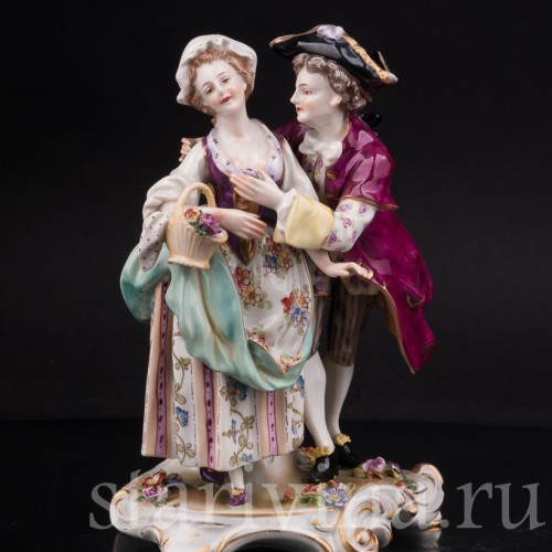 Фарфоровая статуэтка Пылкий поклонник, пара, Volkstedt, Германия, до 1935 г.