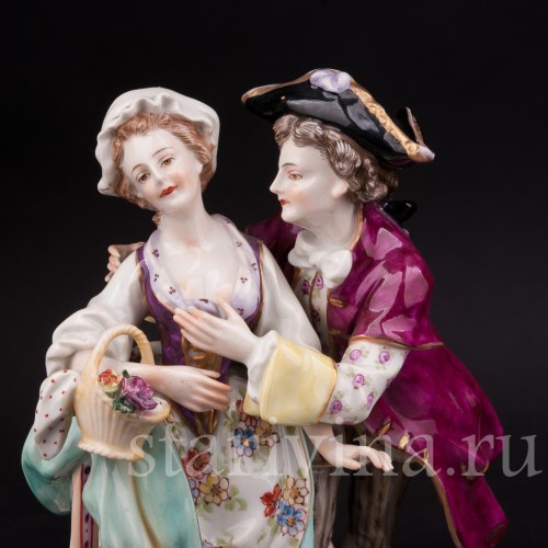 Фарфоровая статуэтка Пылкий поклонник, пара, Volkstedt, Германия, до 1935 г.