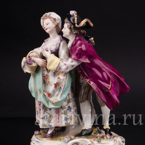 Фарфоровая статуэтка Пылкий поклонник, пара, Volkstedt, Германия, до 1935 г.