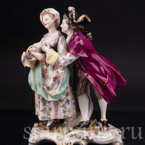 Фарфоровая статуэтка Пылкий поклонник, пара, Volkstedt, Германия, до 1935 г.