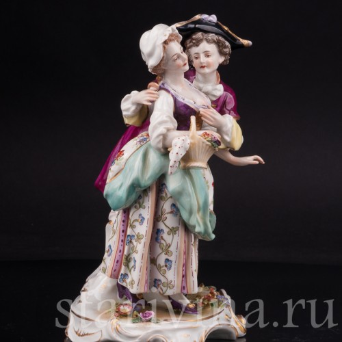 Фарфоровая статуэтка Пылкий поклонник, пара, Volkstedt, Германия, до 1935 г.