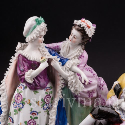 Композиция из фарфора "Рассвет", кружевная, Volkstedt, Германия, до 1935 г.