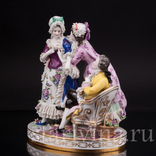 Композиция из фарфора "Рассвет", кружевная, Volkstedt, Германия, до 1935 г.