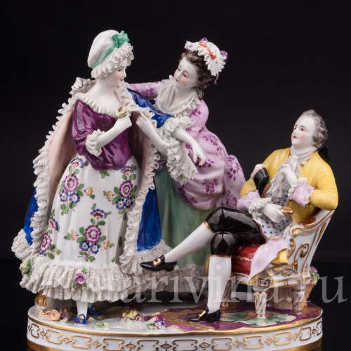 Композиция из фарфора "Рассвет", кружевная, Volkstedt, Германия, до 1935 г.