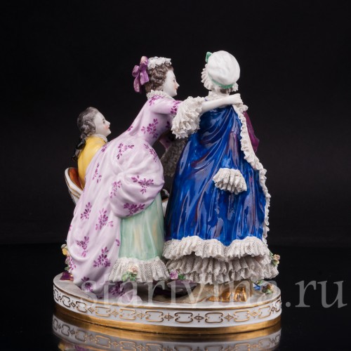 Композиция из фарфора "Рассвет", кружевная, Volkstedt, Германия, до 1935 г.