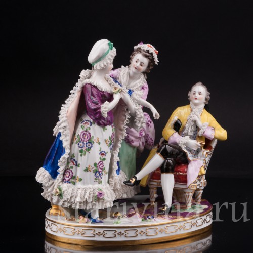 Композиция из фарфора "Рассвет", кружевная, Volkstedt, Германия, до 1935 г.