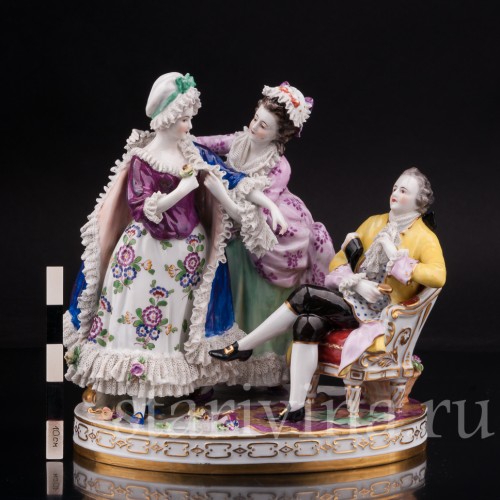 Композиция из фарфора "Рассвет", кружевная, Volkstedt, Германия, до 1935 г.