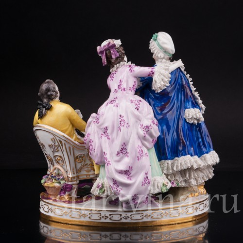 Композиция из фарфора "Рассвет", кружевная, Volkstedt, Германия, до 1935 г.