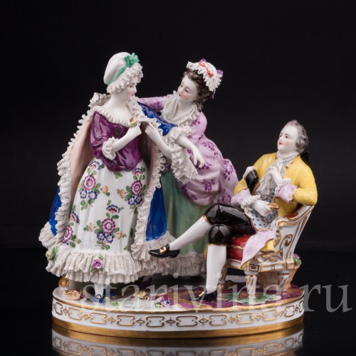 Композиция из фарфора "Рассвет", кружевная, Volkstedt, Германия, до 1935 г.