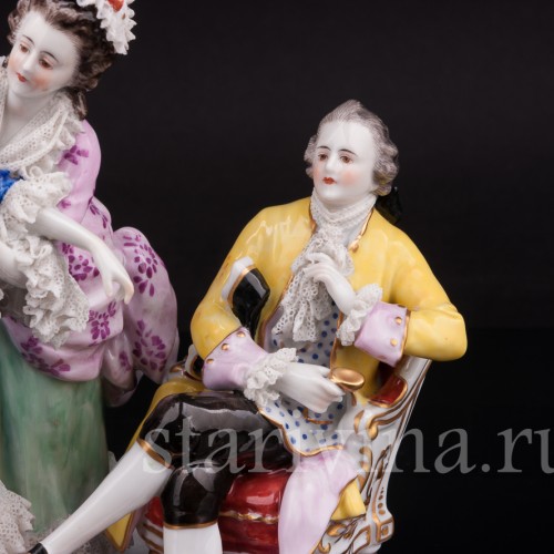 Композиция из фарфора "Рассвет", кружевная, Volkstedt, Германия, до 1935 г.