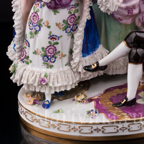 Композиция из фарфора "Рассвет", кружевная, Volkstedt, Германия, до 1935 г.