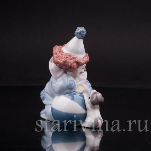 Фигурка из фарфора Клоун со щенком, Lladro, Испания, 1985 год.