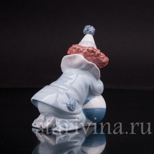 Фигурка из фарфора Клоун со щенком, Lladro, Испания, 1985 год.