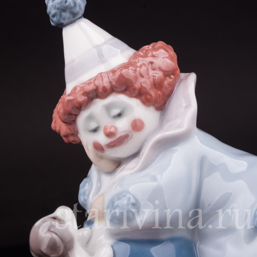 Фигурка из фарфора Клоун со щенком, Lladro, Испания, 1985 год.