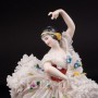 Статуэтка из фарфора девушки Балерина, кружевная, миниатюра, Volkstedt, Германия, нач. 20 в.