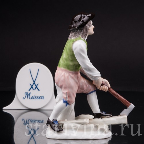 Фарфоровая статуэтка работника Дровокол Meissen, Германия, кон. 19 - нач. 20 вв.