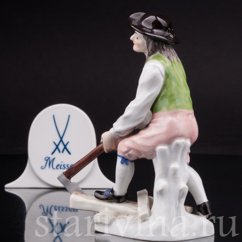 Фарфоровая статуэтка работника Дровокол Meissen, Германия, кон. 19 - нач. 20 вв.