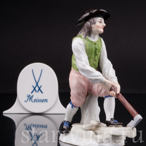 Фарфоровая статуэтка работника Дровокол Meissen, Германия, кон. 19 - нач. 20 вв.
