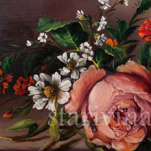 Картина маслом Натюрморт с розами, Германия, вт. пол. 20 в.