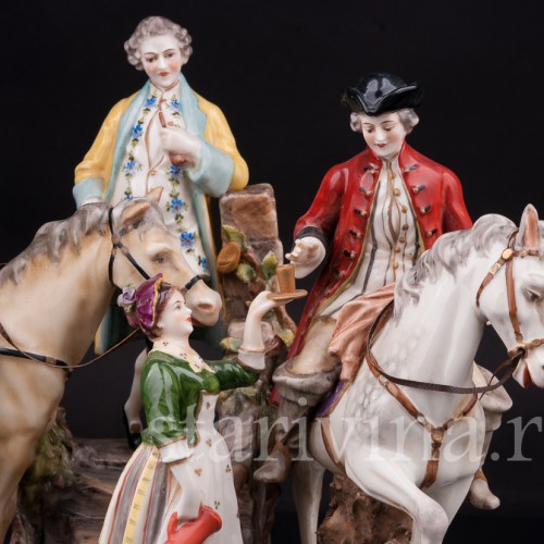 Композиция из фарфора Минутная остановка, Ackermann & Fritze, Германия, пер. пол. 20 в.