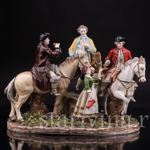 Композиция из фарфора Минутная остановка, Ackermann & Fritze, Германия, пер. пол. 20 в.