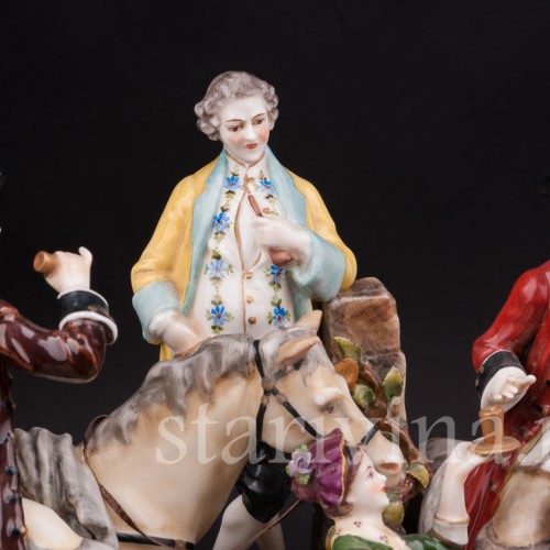 Композиция из фарфора Минутная остановка, Ackermann & Fritze, Германия, пер. пол. 20 в.