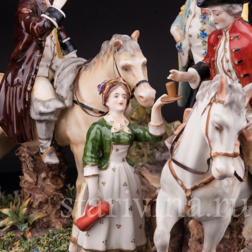 Композиция из фарфора Минутная остановка, Ackermann & Fritze, Германия, пер. пол. 20 в.