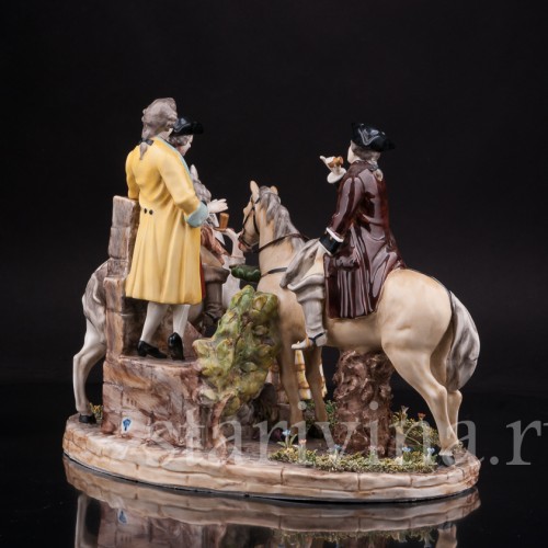 Композиция из фарфора Минутная остановка, Ackermann & Fritze, Германия, пер. пол. 20 в.