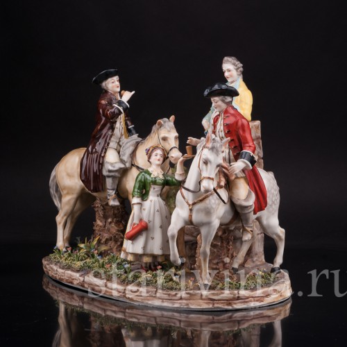 Композиция из фарфора Минутная остановка, Ackermann & Fritze, Германия, пер. пол. 20 в.