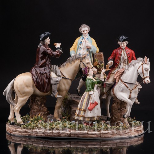 Композиция из фарфора Минутная остановка, Ackermann & Fritze, Германия, пер. пол. 20 в.