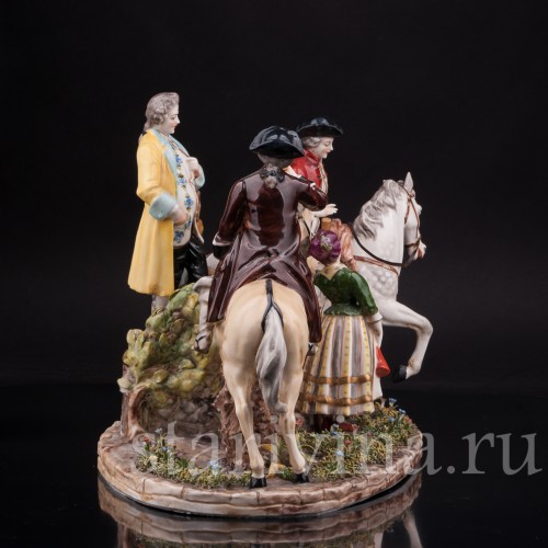 Композиция из фарфора Минутная остановка, Ackermann & Fritze, Германия, пер. пол. 20 в.