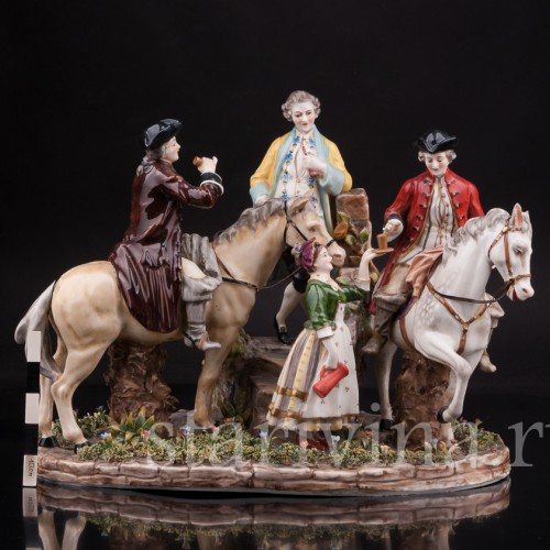 Композиция из фарфора Минутная остановка, Ackermann & Fritze, Германия, пер. пол. 20 в.