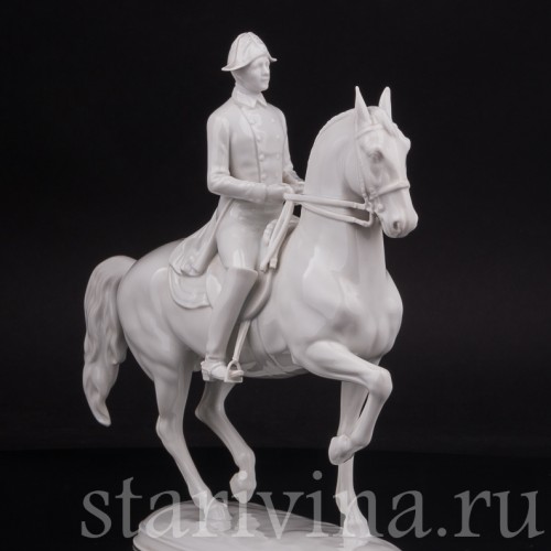 Фарфоровая статуэтка всадника Пиаффе, испанская школа верховой езды, Augarten, Австрия, сер. 20 в.