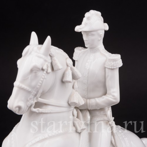 Фарфоровая статуэтка Левада с наездником, испанская школа верховой езды Augarten, Австрия, сер.20 в.