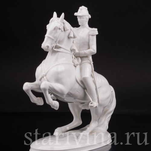 Фарфоровая статуэтка Левада с наездником, испанская школа верховой езды Augarten, Австрия, сер.20 в.