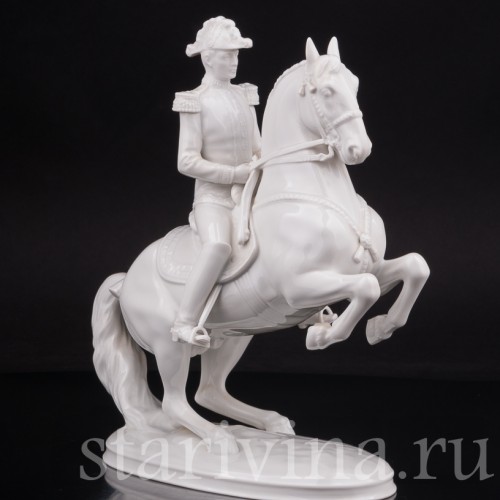 Фарфоровая статуэтка Левада с наездником, испанская школа верховой езды Augarten, Австрия, сер.20 в.