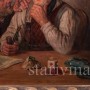 Жанровая картина маслом Мужчины за столом, Германия, нач. 20 в.