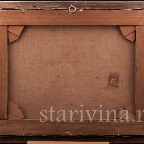 Жанровая картина маслом Мужчины за столом, Германия, нач. 20 в.