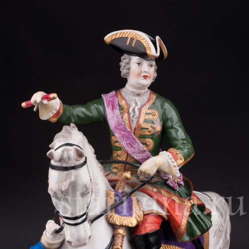 Фарфоровая статуэтка Императрица Елизавета Петровна на коне с арапчонком, Германия, кон. 19 - нач. 20 в.