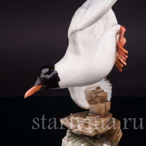 Фарфоровая статуэтка птицы Летящая чайка, Hutschenreuther, Германия, 1970 гг.