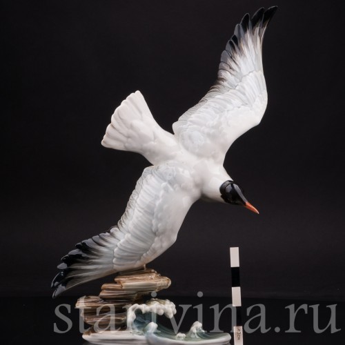 Фарфоровая статуэтка птицы Летящая чайка, Hutschenreuther, Германия, 1970 гг.