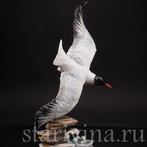 Фарфоровая статуэтка птицы Летящая чайка, Hutschenreuther, Германия, 1970 гг.