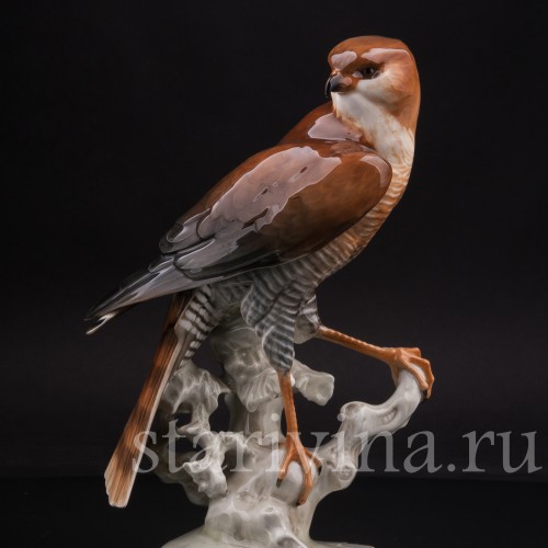 Статуэтка птицы из фарфора Ястреб-перепелятник, Hutschenreuther, Германия, 1970 гг.