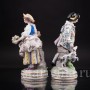 Парные фарфоровые статуэтки Пара с овечкой и собачкой, Sitzendorf, Германия, Сер. - вт пол. 20 века.